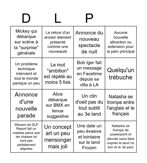 Evenement 12 avril DLP Bingo Card