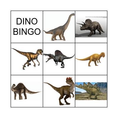 Dinosaur Bingo Card