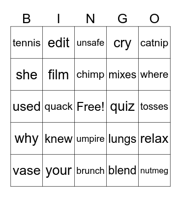 Fun BINGO Card