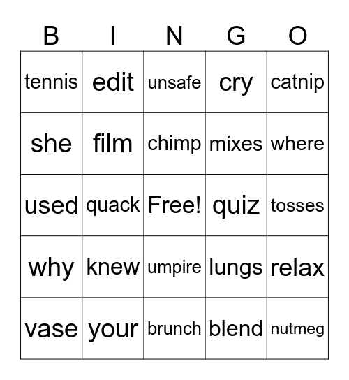 Fun BINGO Card