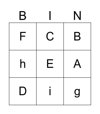 ABC Bingo Card