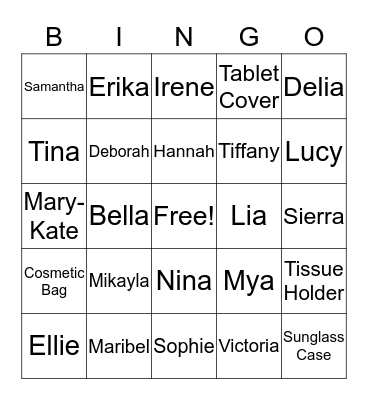 Krystals Destiny Bags Bingo Card