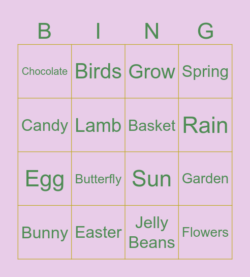 Easter Bingo Card