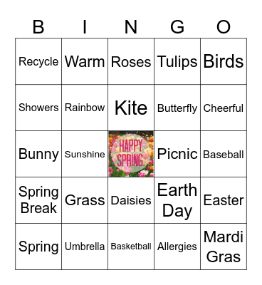 🌈 Happy Spring 🌹 Bingo Card