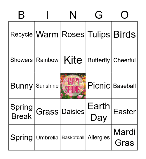 🌈 Happy Spring 🌹 Bingo Card