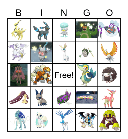 Shiny Hunt Bingo Card