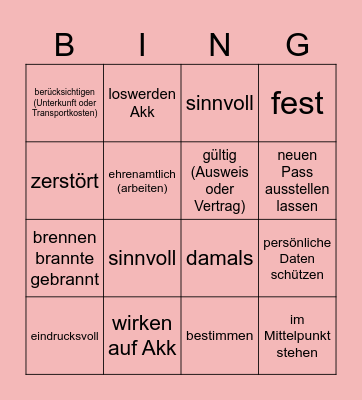 Bingo Card