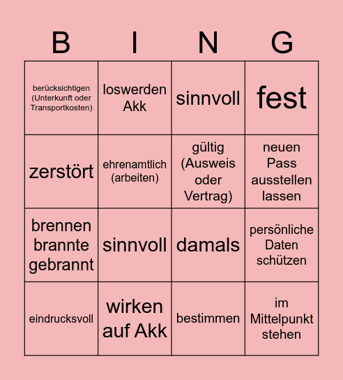 Bingo Card