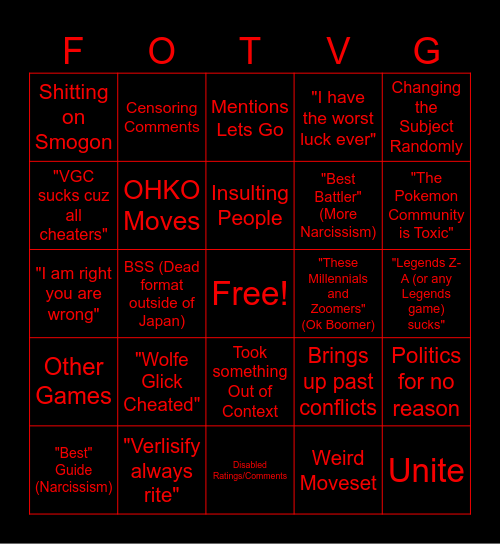 Verlisify Video Bingo Card