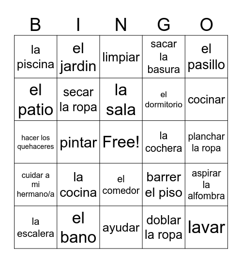 LA CASA Bingo Card