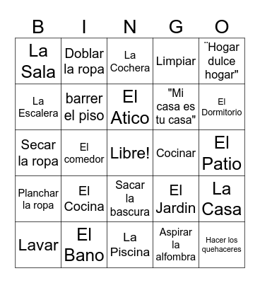 La Casa Bingo Card