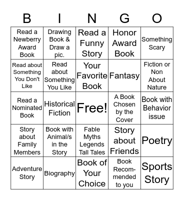 Read For the Win! 3rd-5th Grade Bingo Card