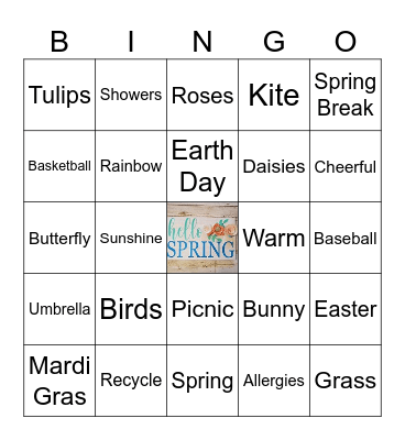🌈SPRING BINGO🌹 Bingo Card