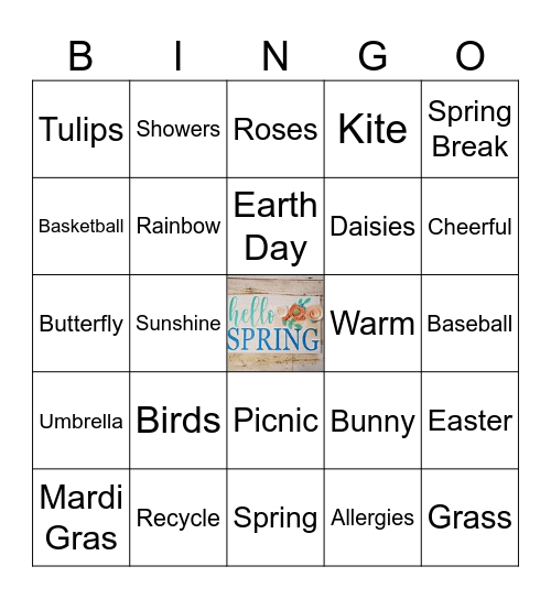 🌈SPRING BINGO🌹 Bingo Card