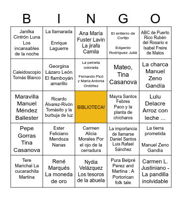 Semana de la Biblioteca Bingo Card