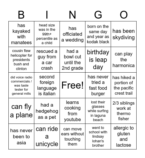 BPG Finance FUN FACTS! Bingo Card