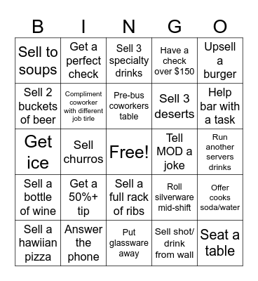 Service Bingo Card