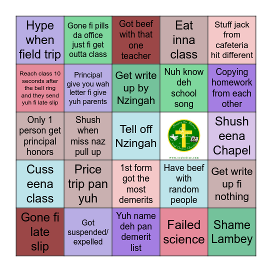 Cayo Christian Academy 2024 Bingo Card