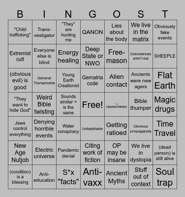 7x7 CONSPIRACY BINGONESS Bingo Card