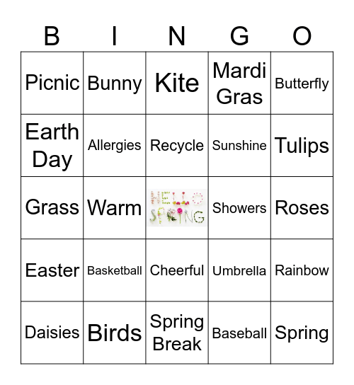 🌈HAPPY SPRING🌹 Bingo Card