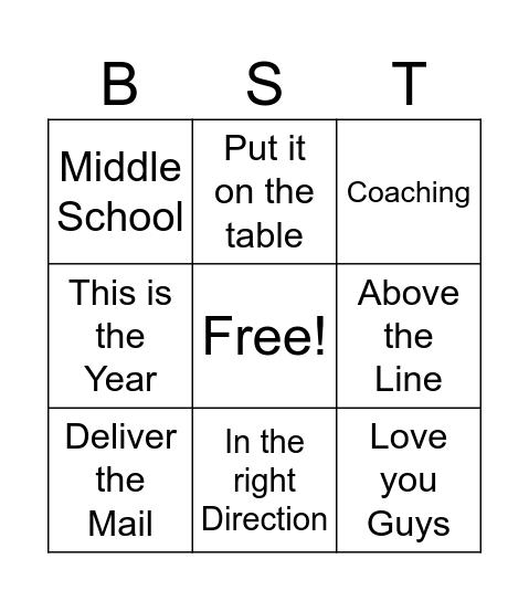 BST BINGO Card
