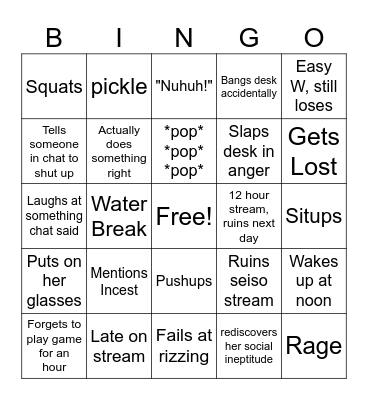 Chiwa Bingo Card