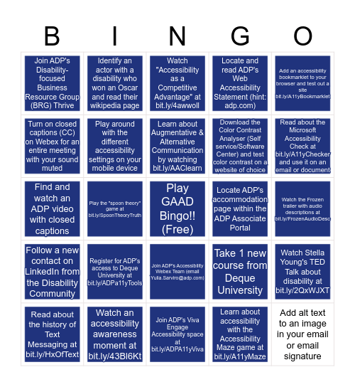 Happy GAAD 2024! | ADPAccessibility Bingo Card