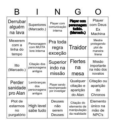 Alan Bingo Card
