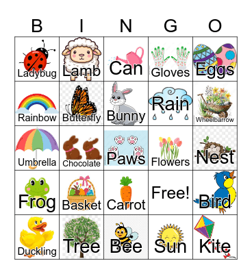 Spring Bingo Card