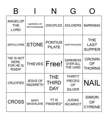 RESURRECTION Bingo Card