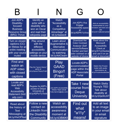 Happy GAAD 2024! | ADPAccessibility Bingo Card