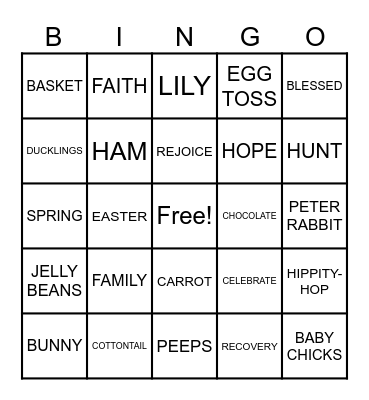 HOPPY EASTER Bingo Card