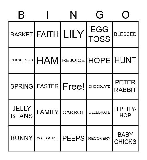 HOPPY EASTER Bingo Card