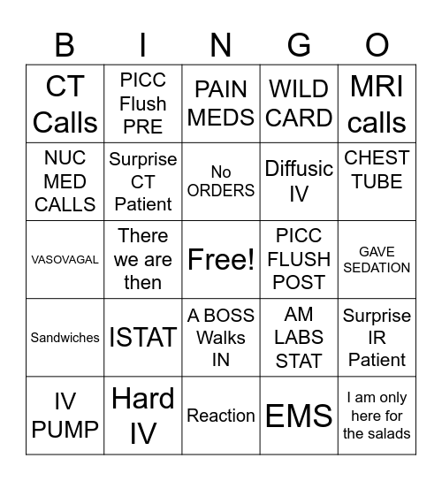 DIRR BINGO Card