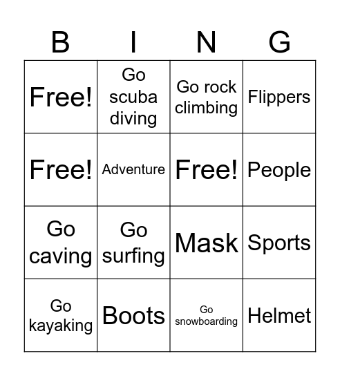 Unti Bingo Card