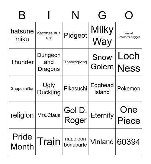 infinite craft Bingo Card