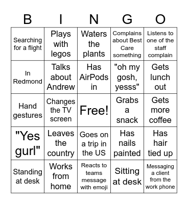 Grady Bingo Card