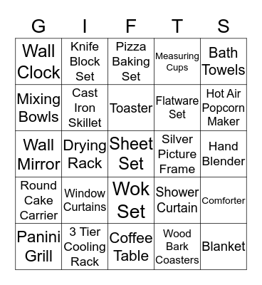 WEDDING SHOWER BINGO Card