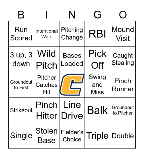 Mocs Softball Bingo Card