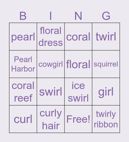 RL Blends Bingo Card