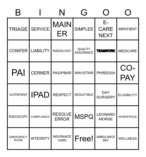 PATIENT ACCESS WEEK 2024 Bingo Card