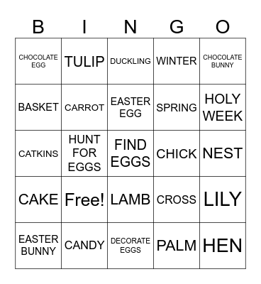 EASTER BINGO Card