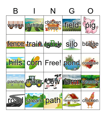 Farm Bingo Card