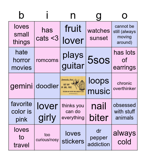 lily bingo Card