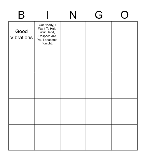 SINGO Bingo Card