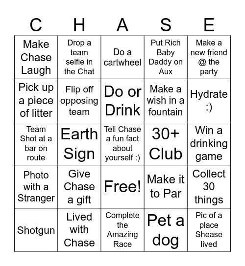 Dirty/Flirty/Thriving Bingo Card