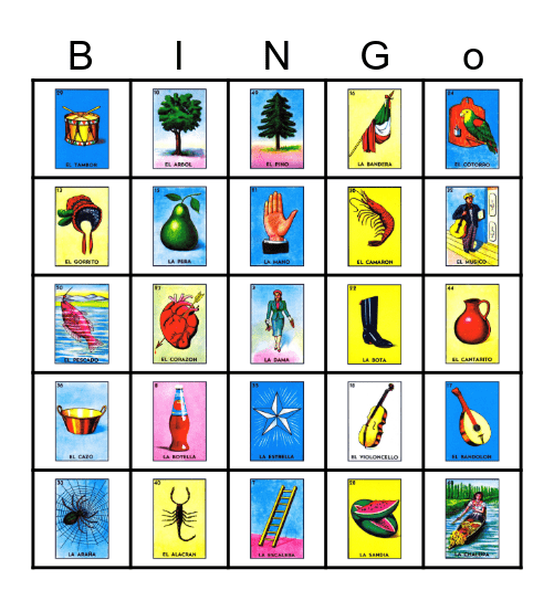 Lotería de México 2023 Bingo Card