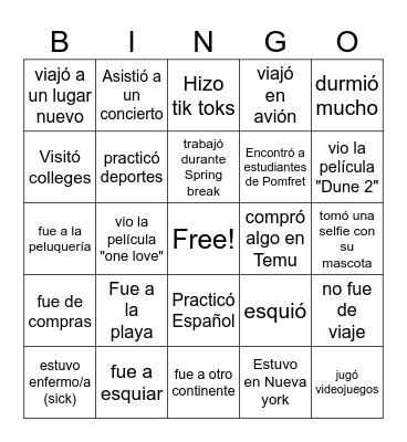 Find someone who Bingo Card