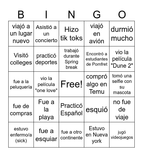 Find someone who Bingo Card