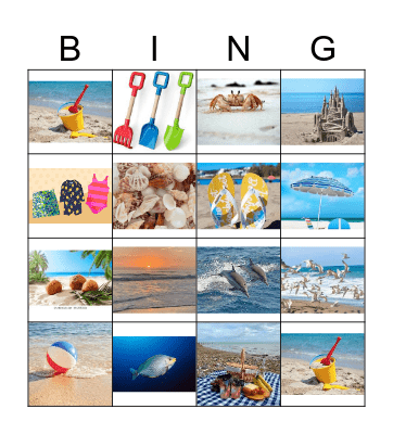 At the Beach Bingo Card